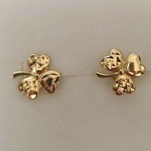 Pure 18k Gold Petal Stud Earrings